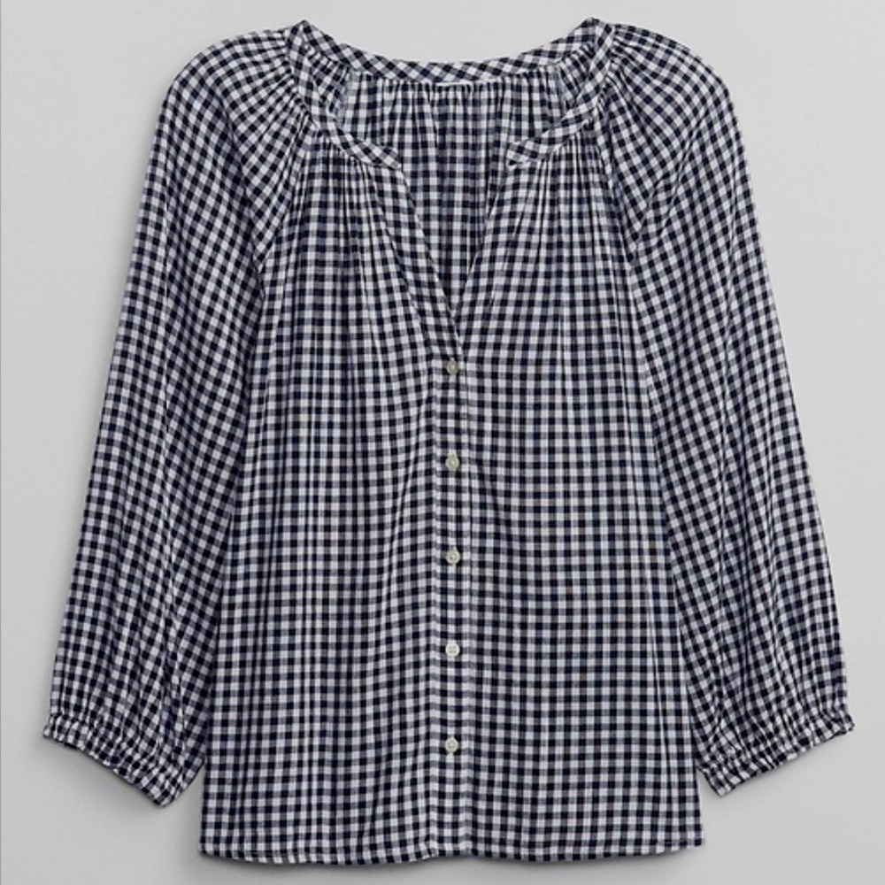 GAP gingham checkered blouse